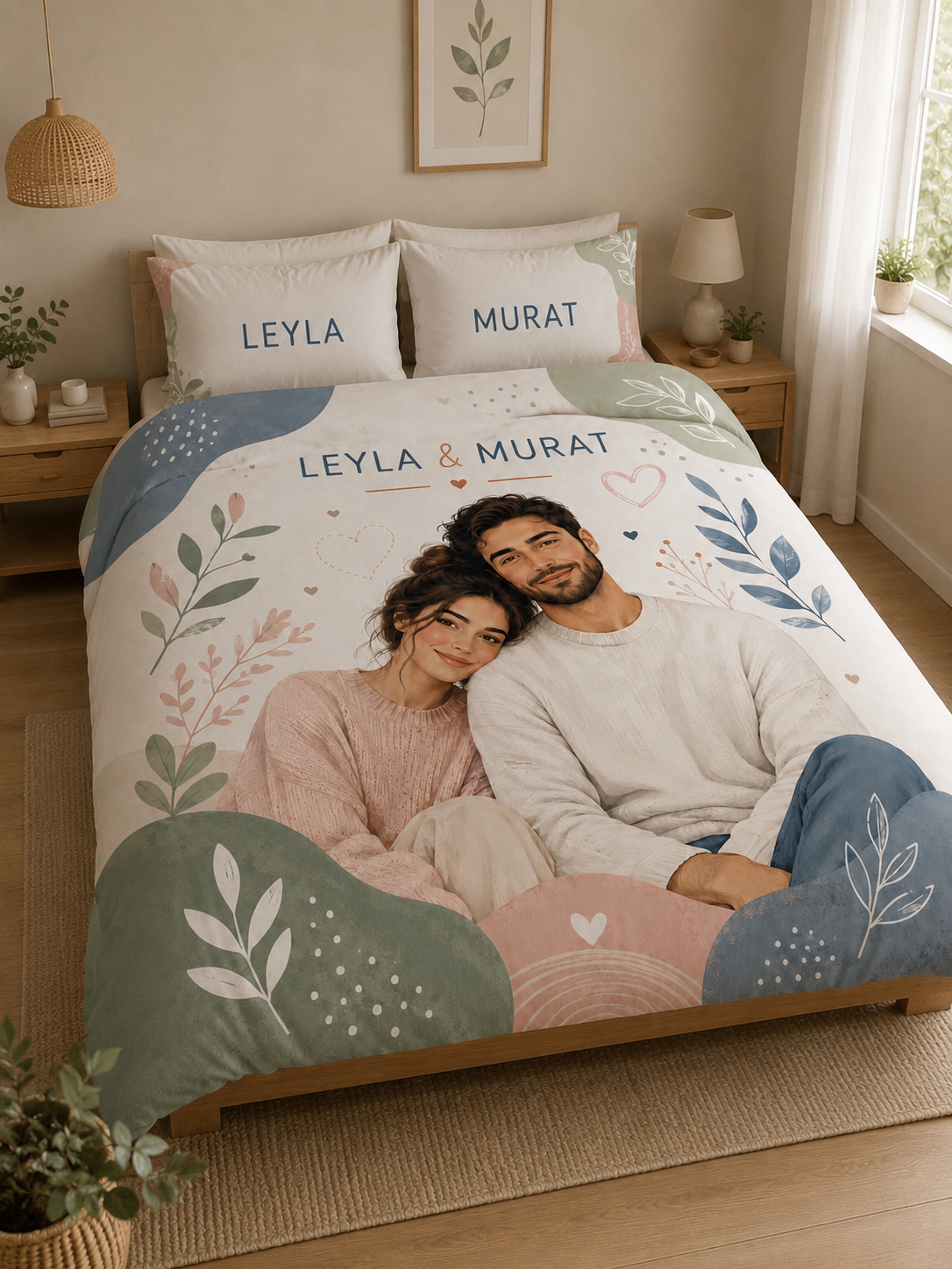 Evmila Karikatüristik Soyut Temalı Nevresim Takımı