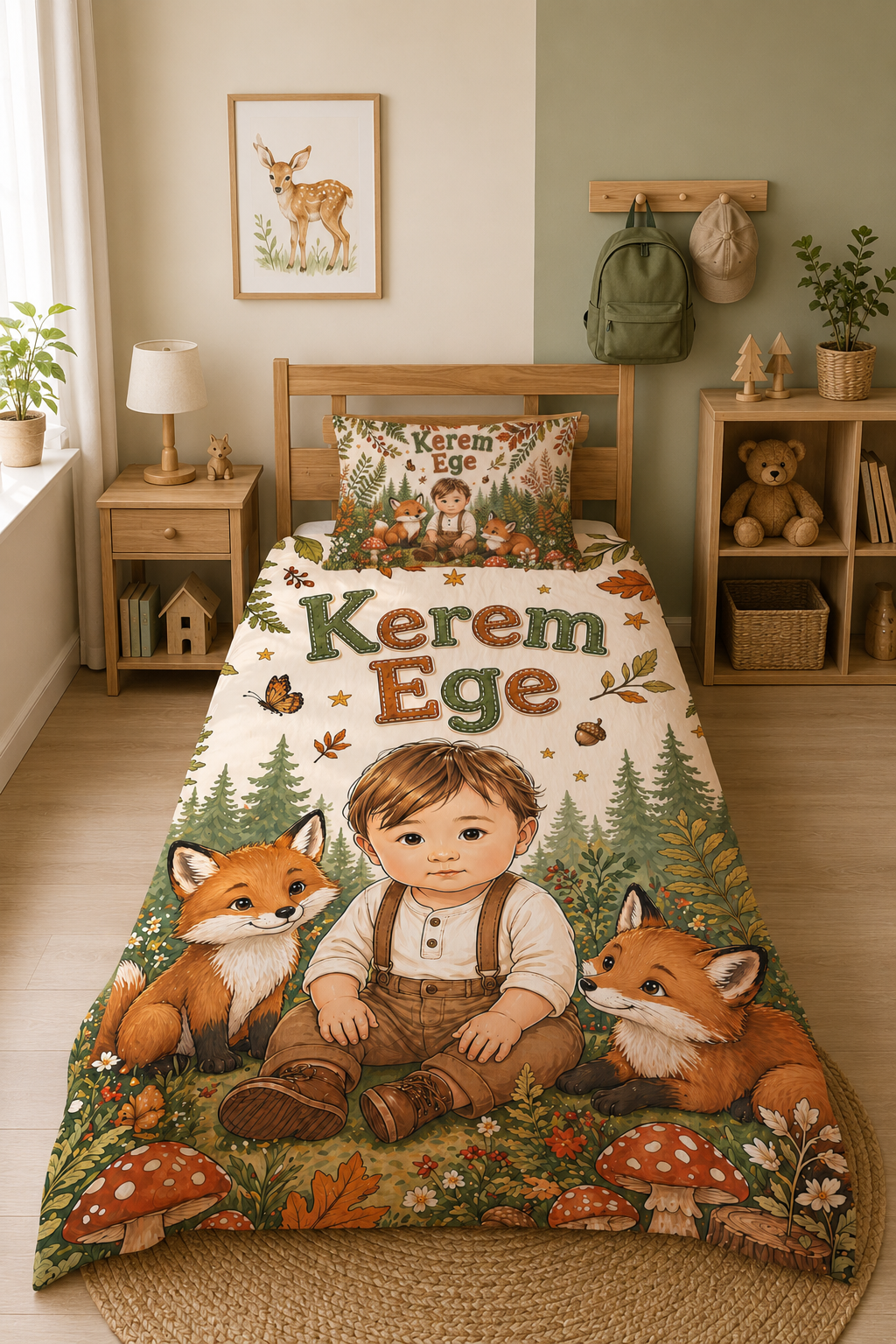 Evmila Karikatüristik Orman Temalı Nevresim Takımı