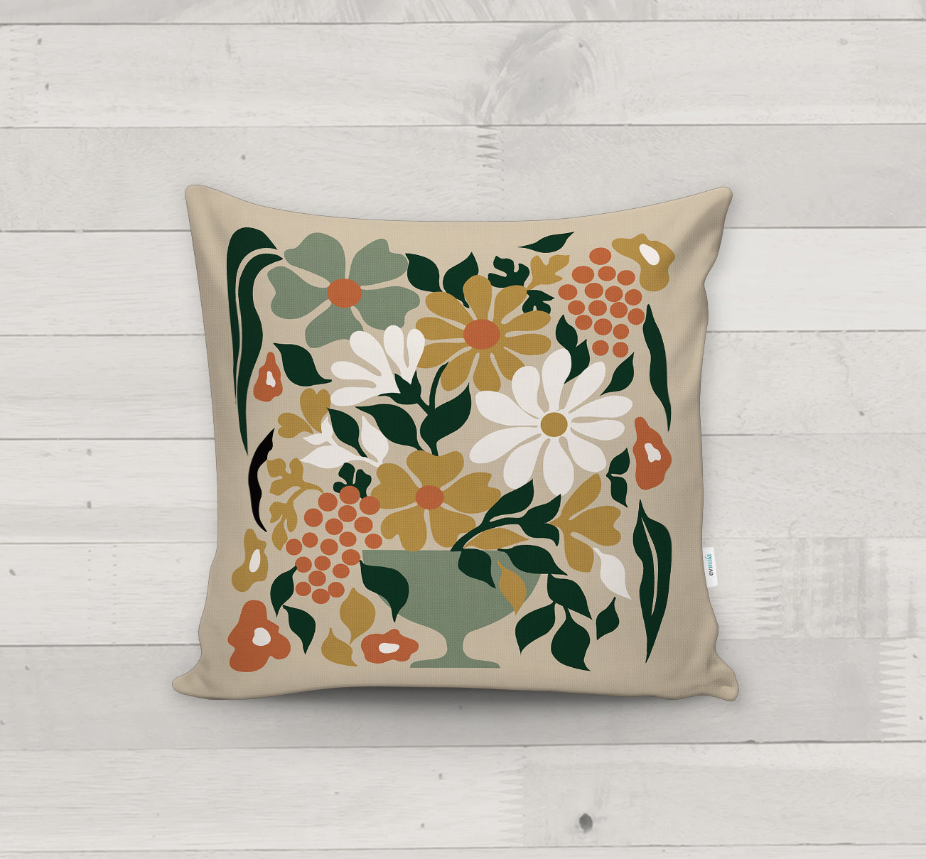 Evmila Autumn Patterned Cushion Cover