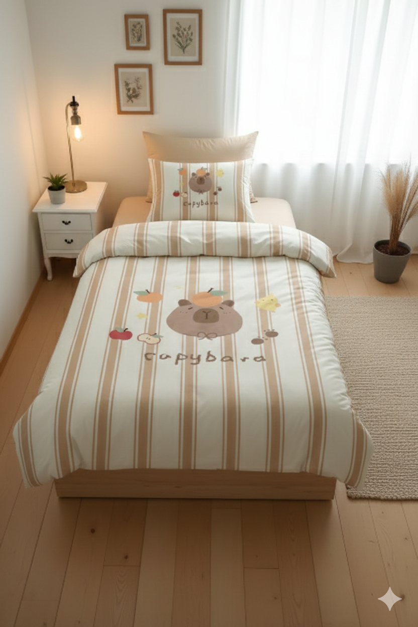 Evmila Capybara Desenli Nevresim Takım