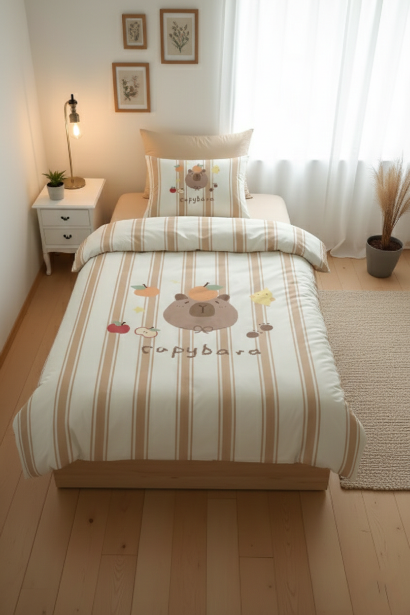 Evmila Capybara Desenli Nevresim Takım