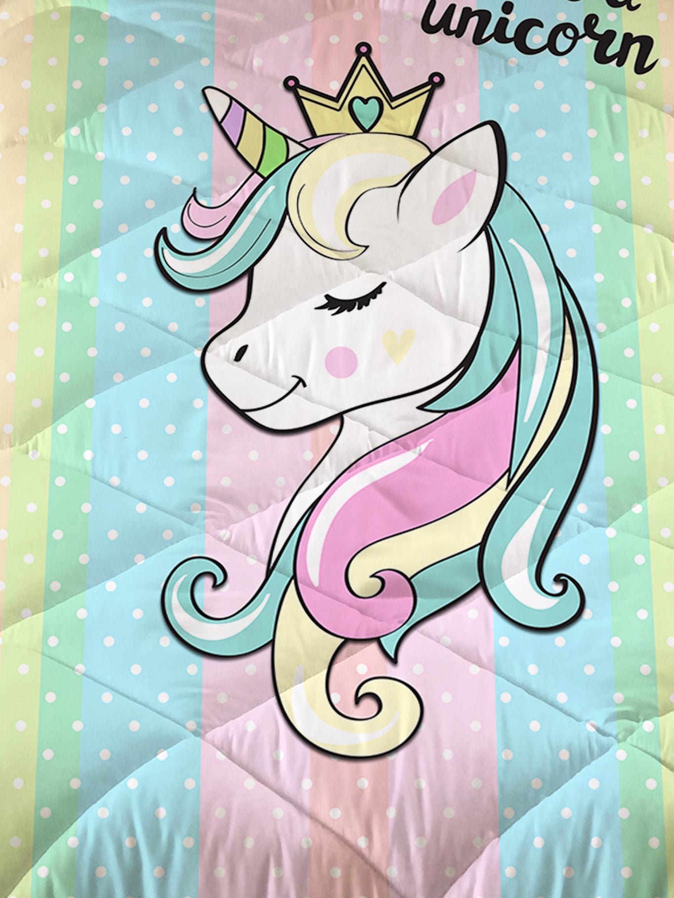 Evmila Unicorn Desenli Kapitoneli Yorgan