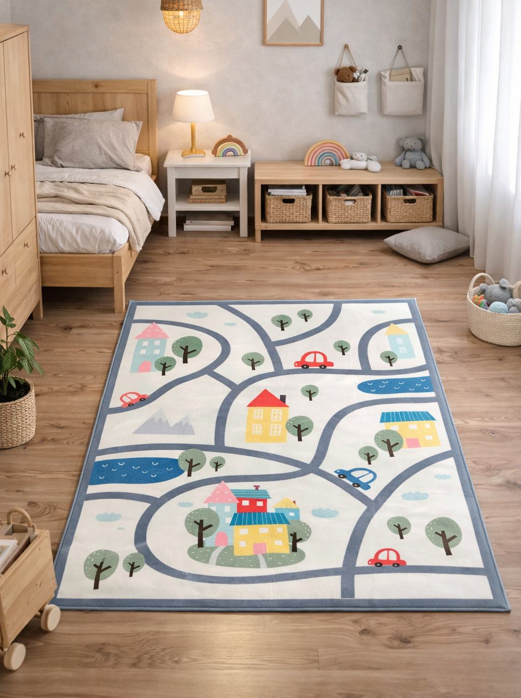 Evmila Trafik Desenli Çocuk Halısı