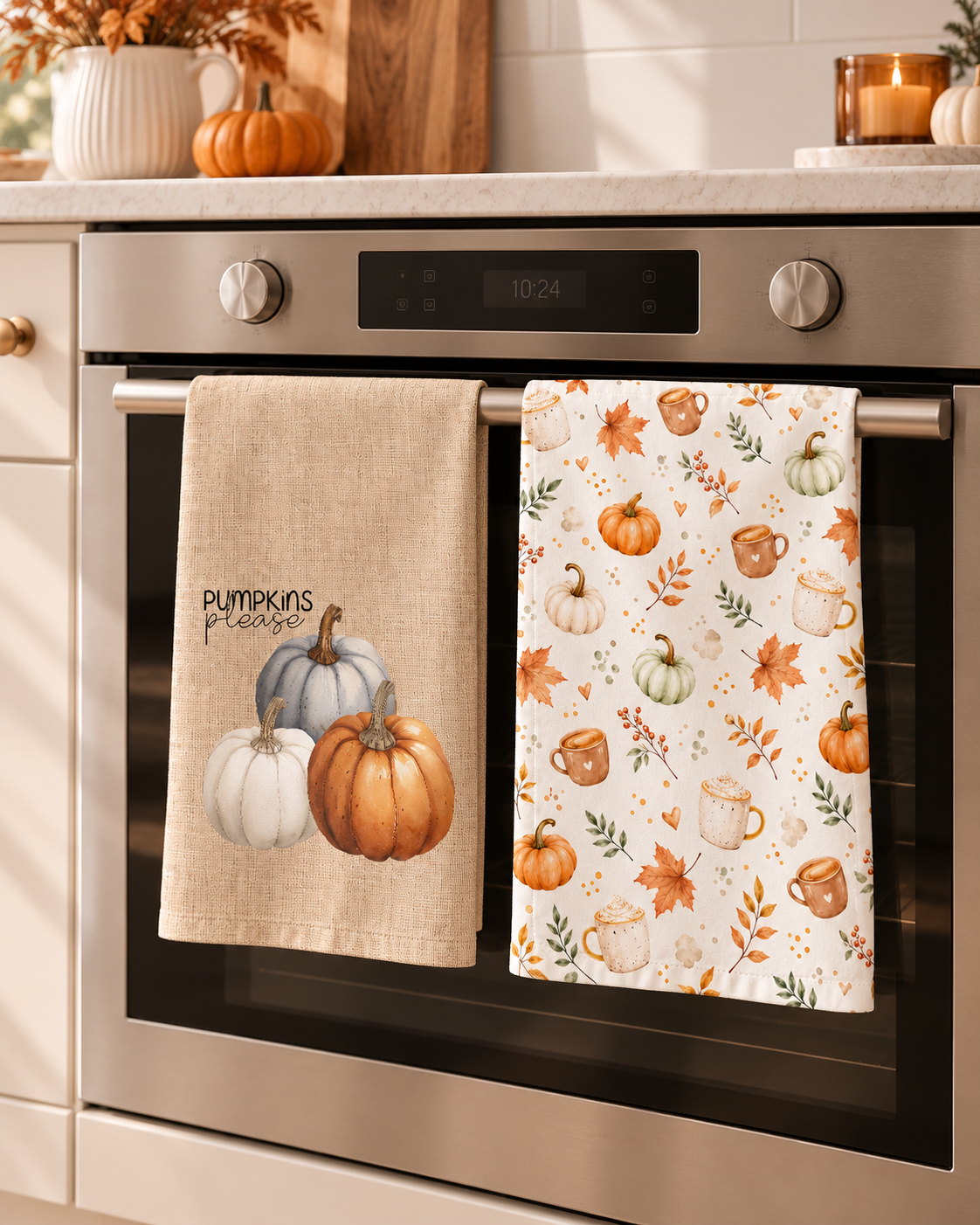 Evmila Sonbahar Desenli 2'li Mutfak Havlusu