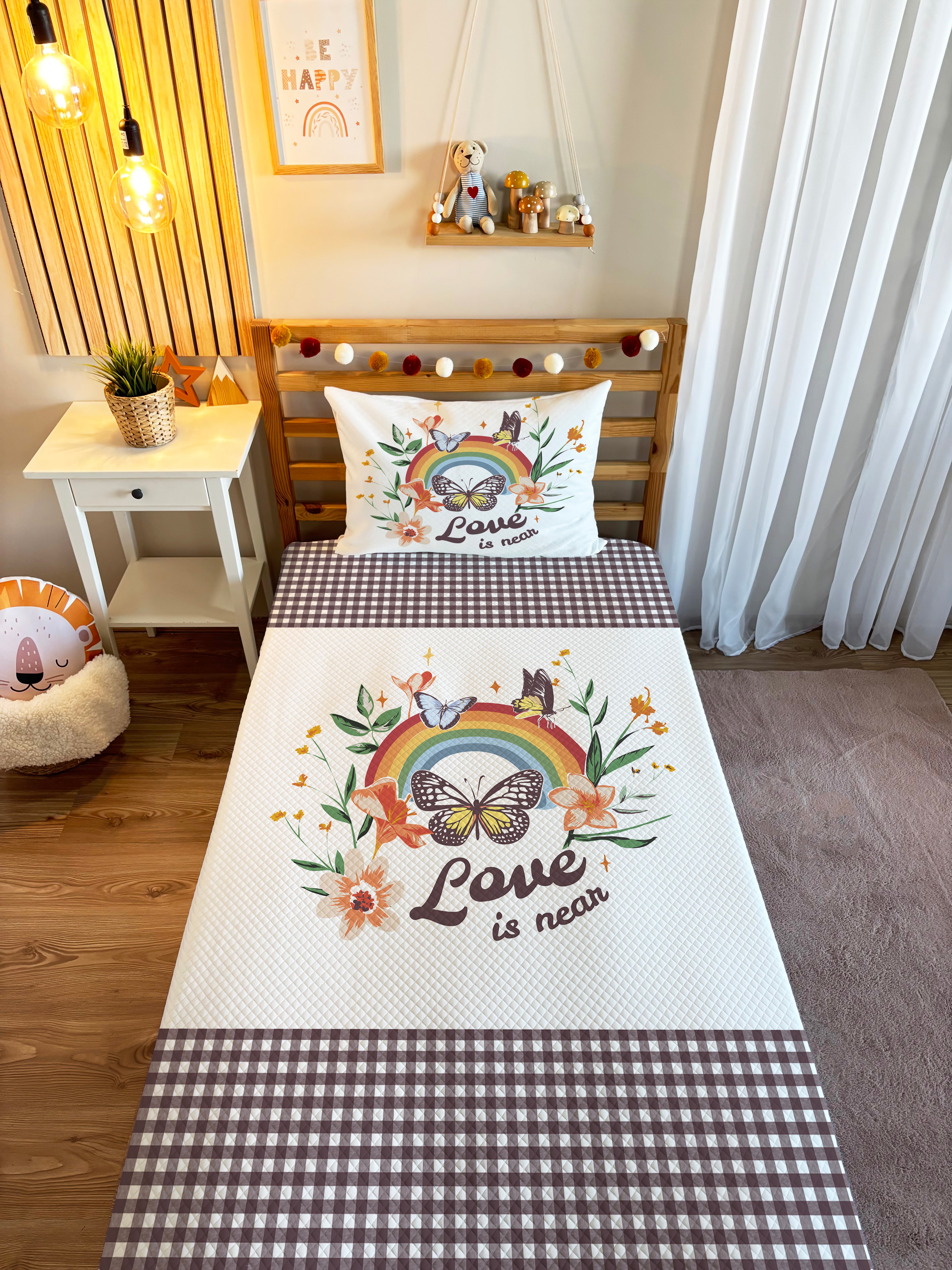 Evmila Gökkuşağı Çiçek Desenli Pike