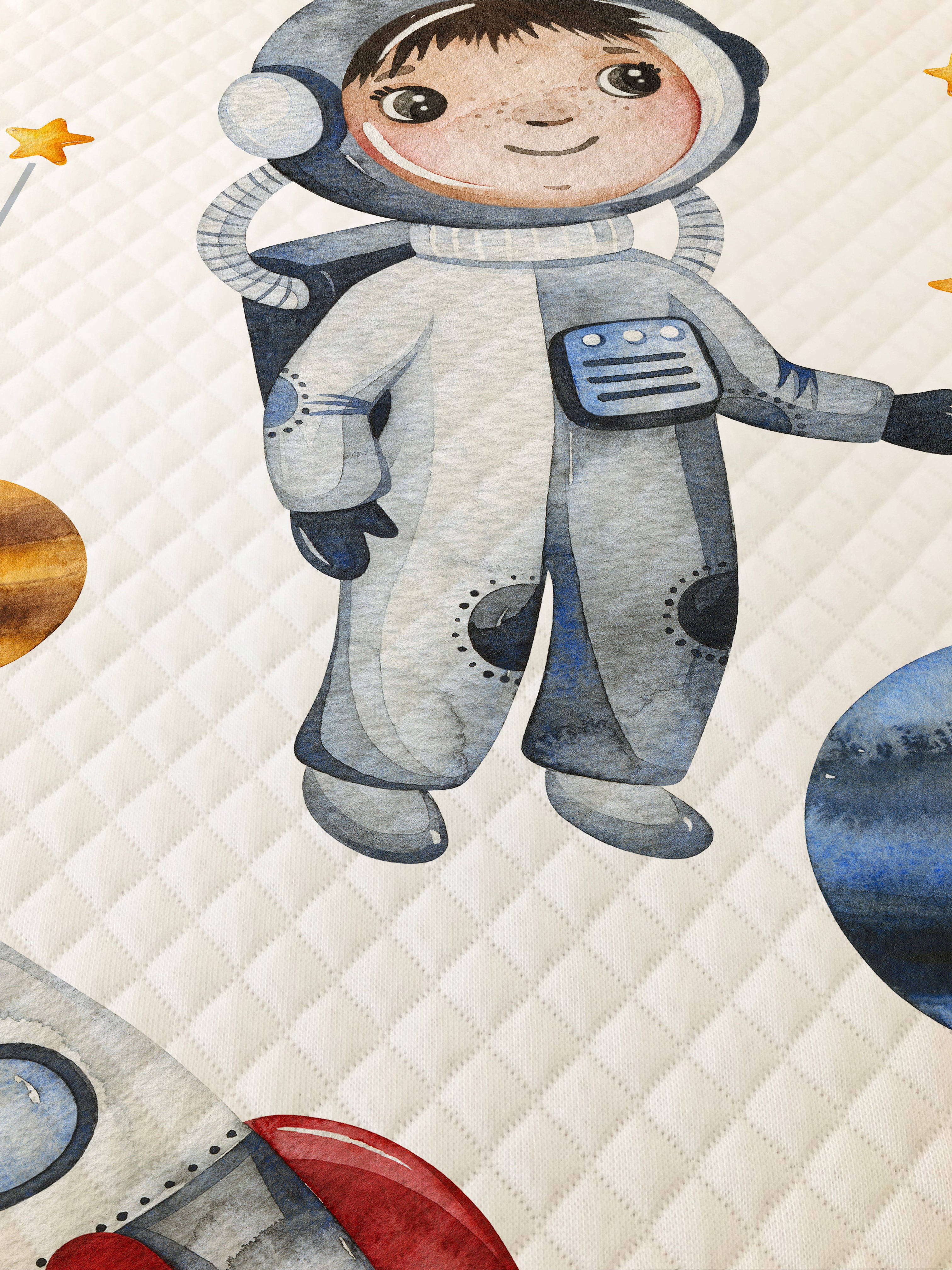 Evmila Uzay Astronot Desenli Desenli Pike