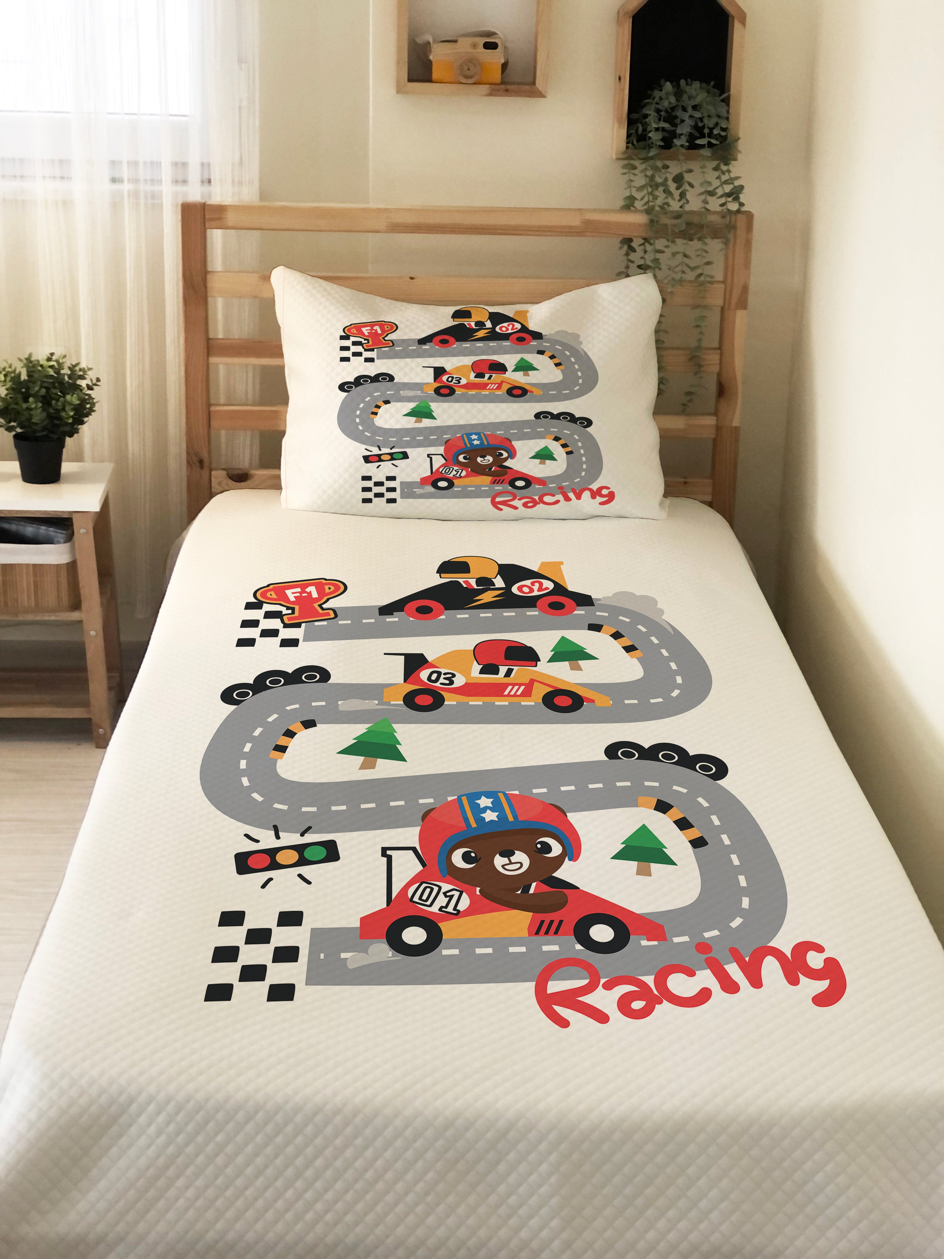 Evmila Racing Araba Yol Desenli Pike