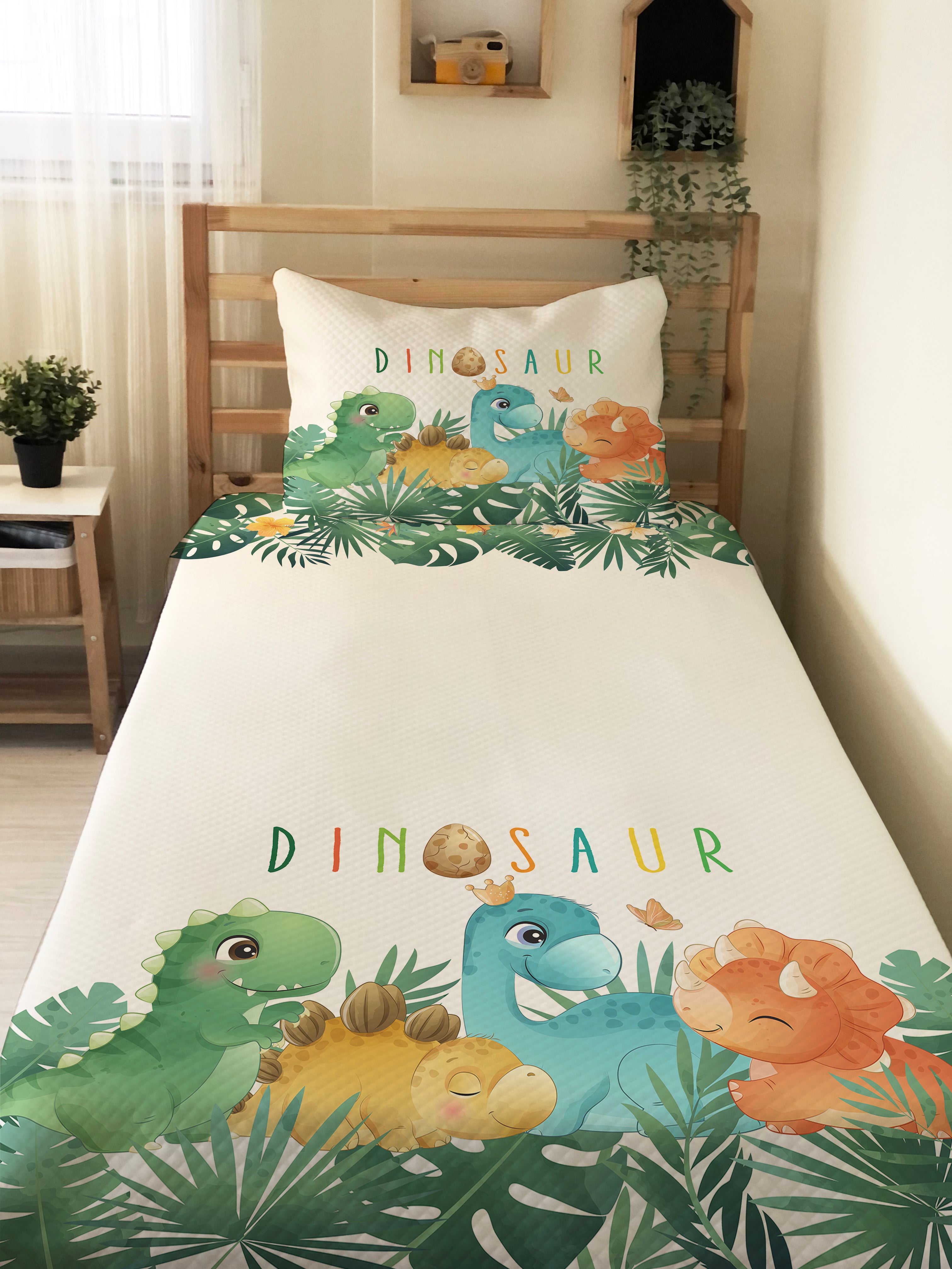 Evmila Sevimli Dinozorlar Desenli Pike