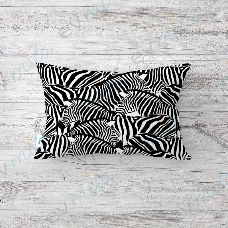 Evmila Zebra Desenli Kırlent Modeli