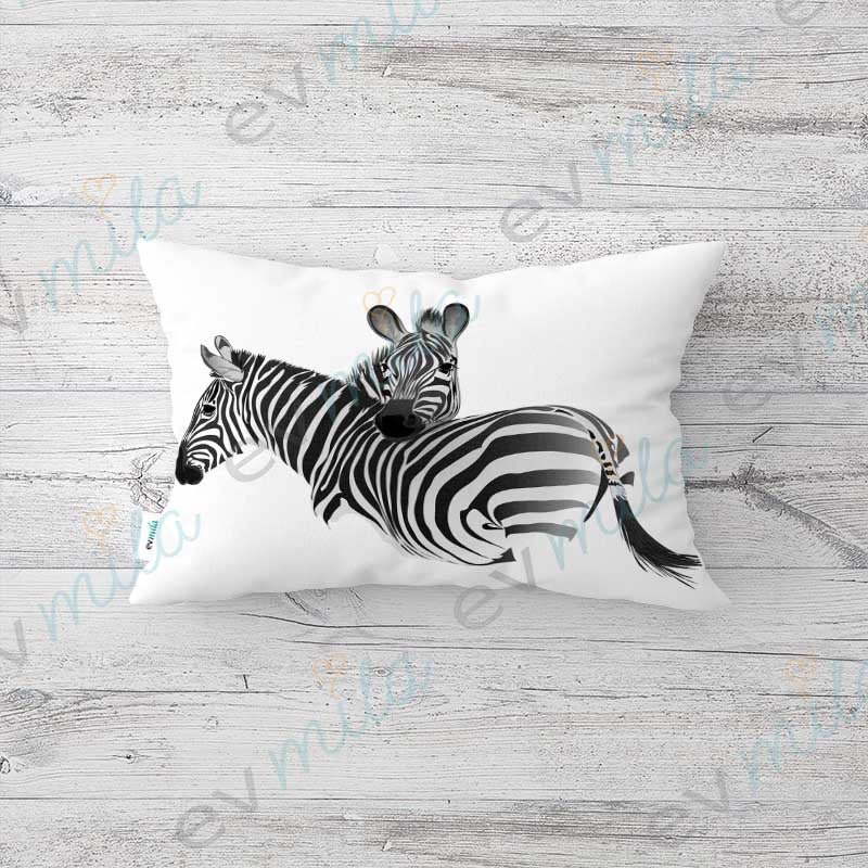 Evmila Zebra Desenli Kırlent Modeli