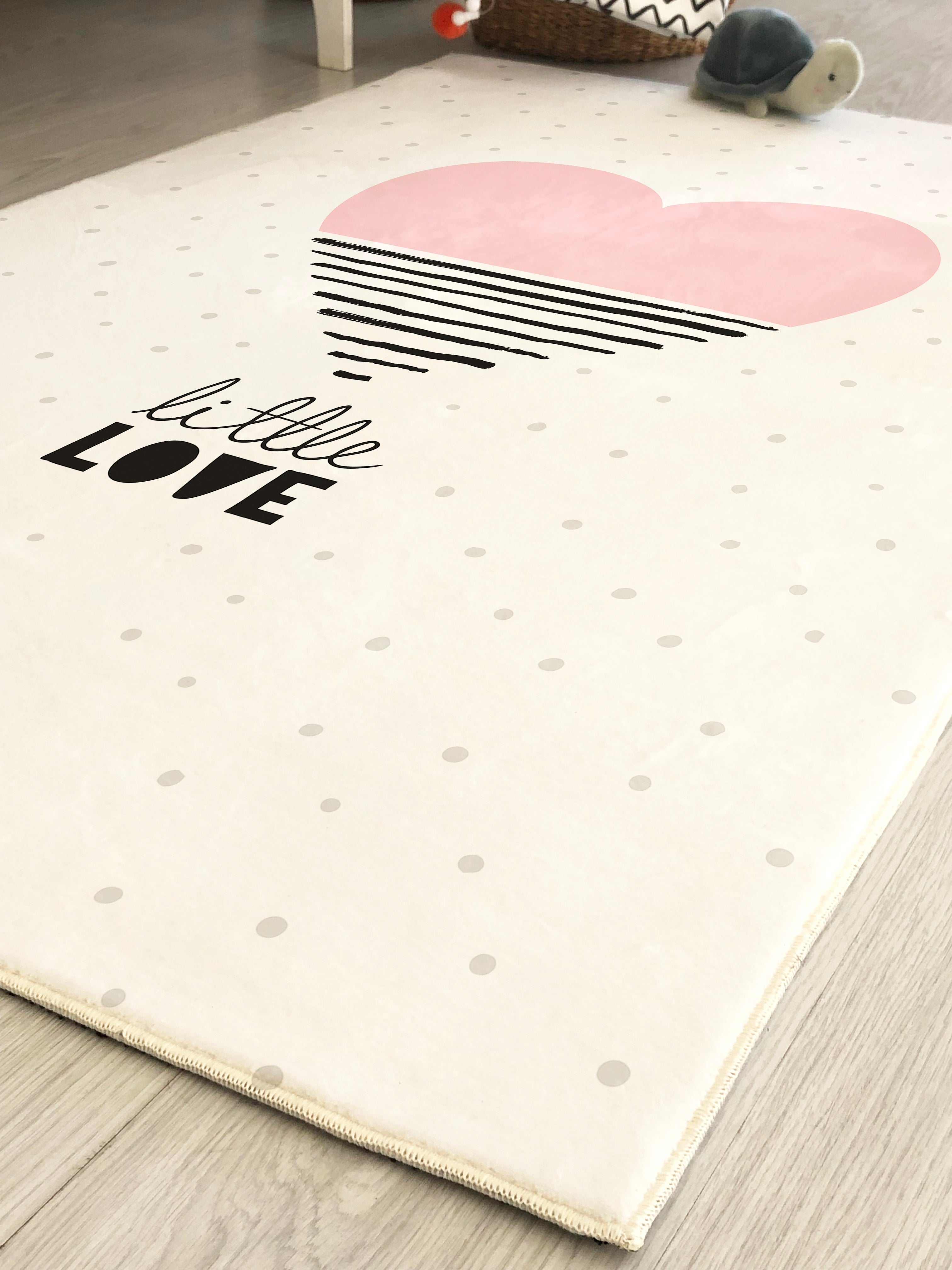 Evmila Little Love Kalp Desenli Çocuk Halısı