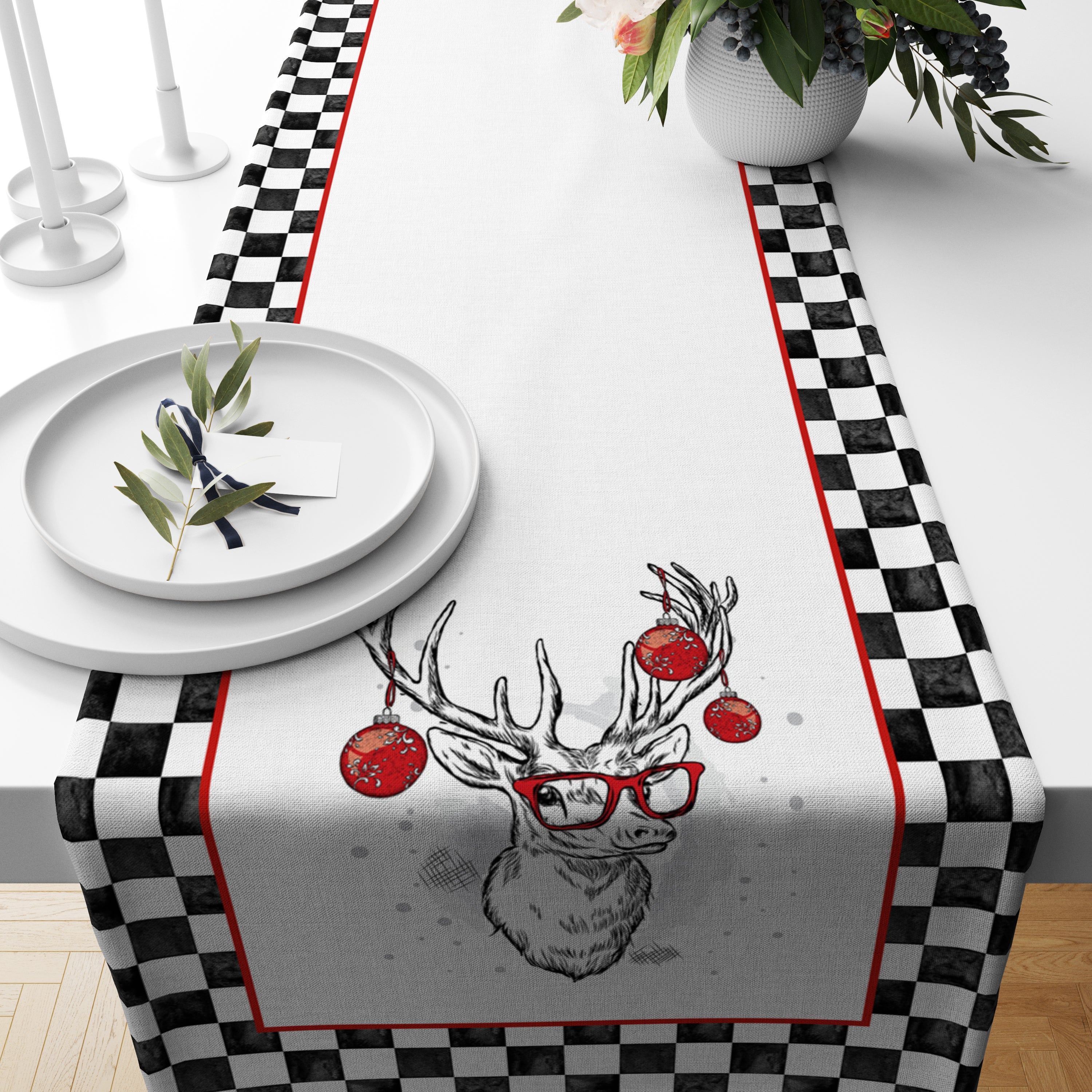 Evmila Yılbaşı Desenli Runner Modeli