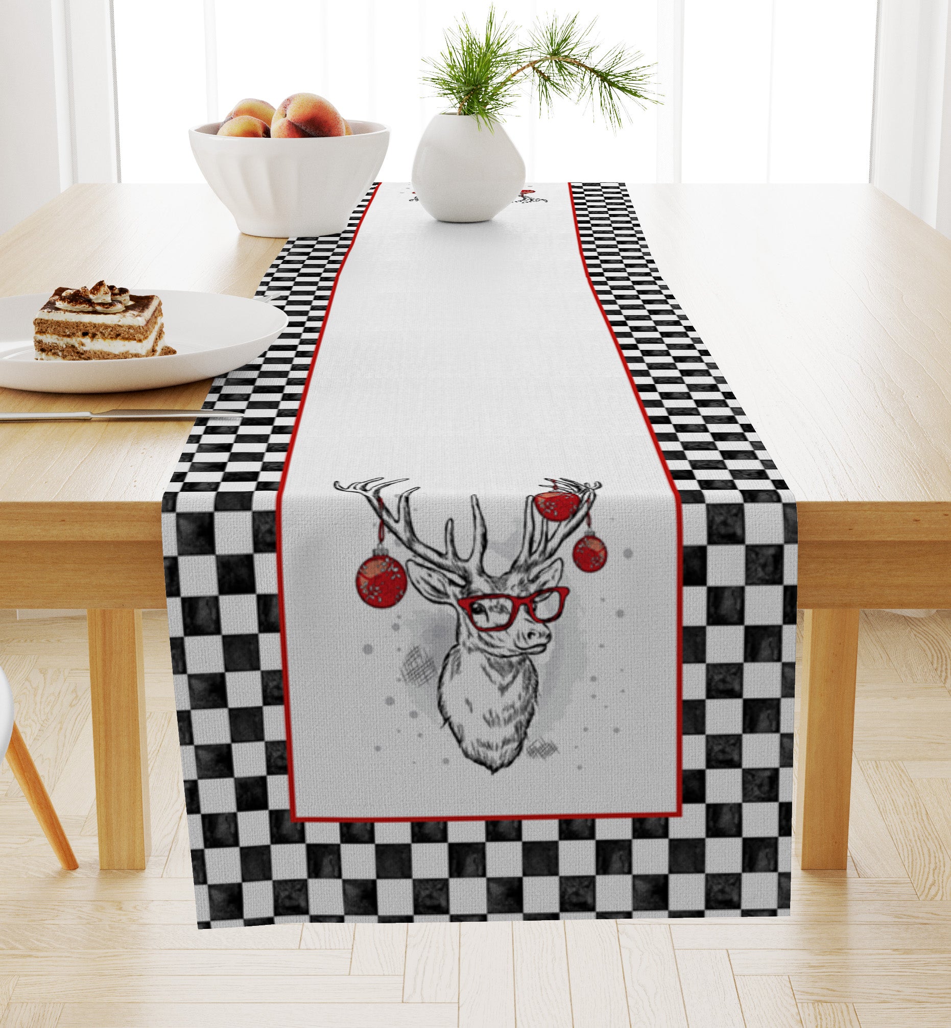 Evmila Yılbaşı Desenli Runner Modeli